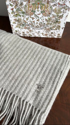 Dior Grey Cashmere Fringe Large Wrap Scarf