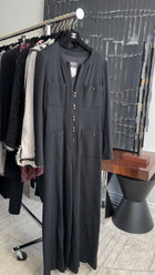 Chanel 95P Vintage Archive Black Wool Jumpsuit with Gold CC Buttons - FR40 / 8