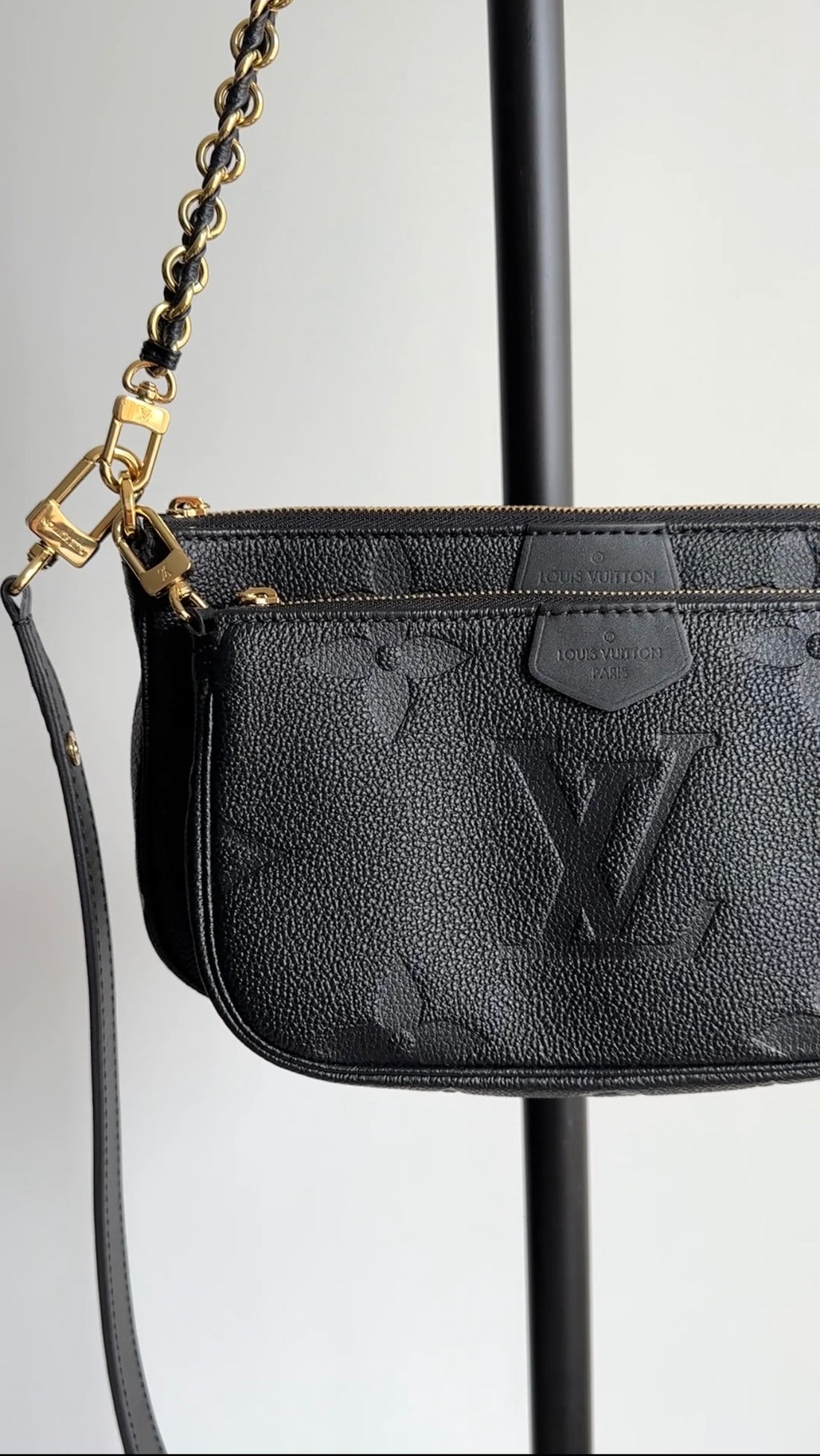 LV Multi Pochette Accessoires Empreinte Black Leather Bag