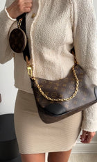 Louis Vuitton Monogram Boulogne Two Way Bag with Bandouliere Coin Strap