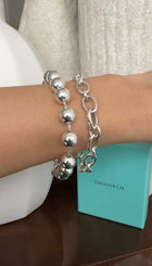 Tiffany & Co.  Sterling Silver Oval Clasping Link Bracelet