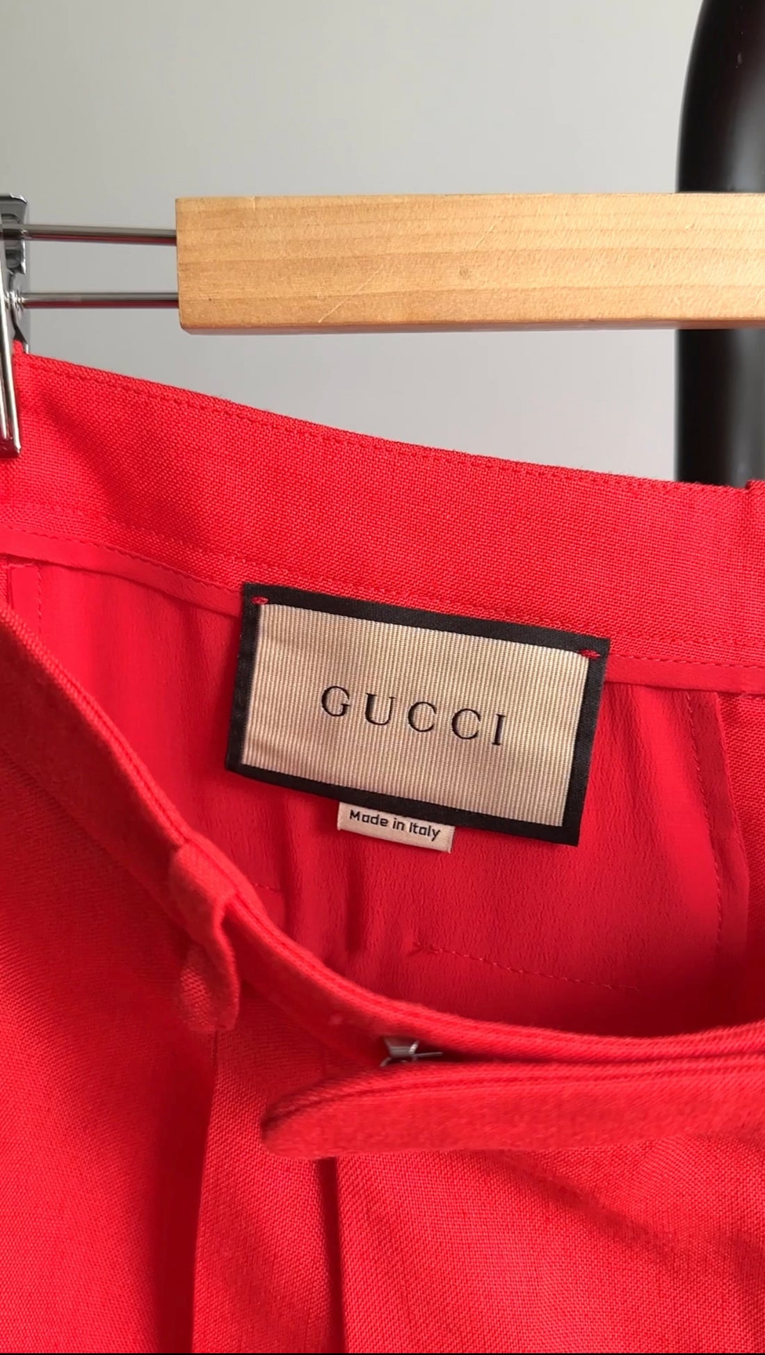 Gucci Red Wide Leg Linen Blend Pants - IT46 / USA 10 / L