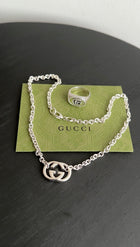 Gucci Sterling Silver GG Link Necklace