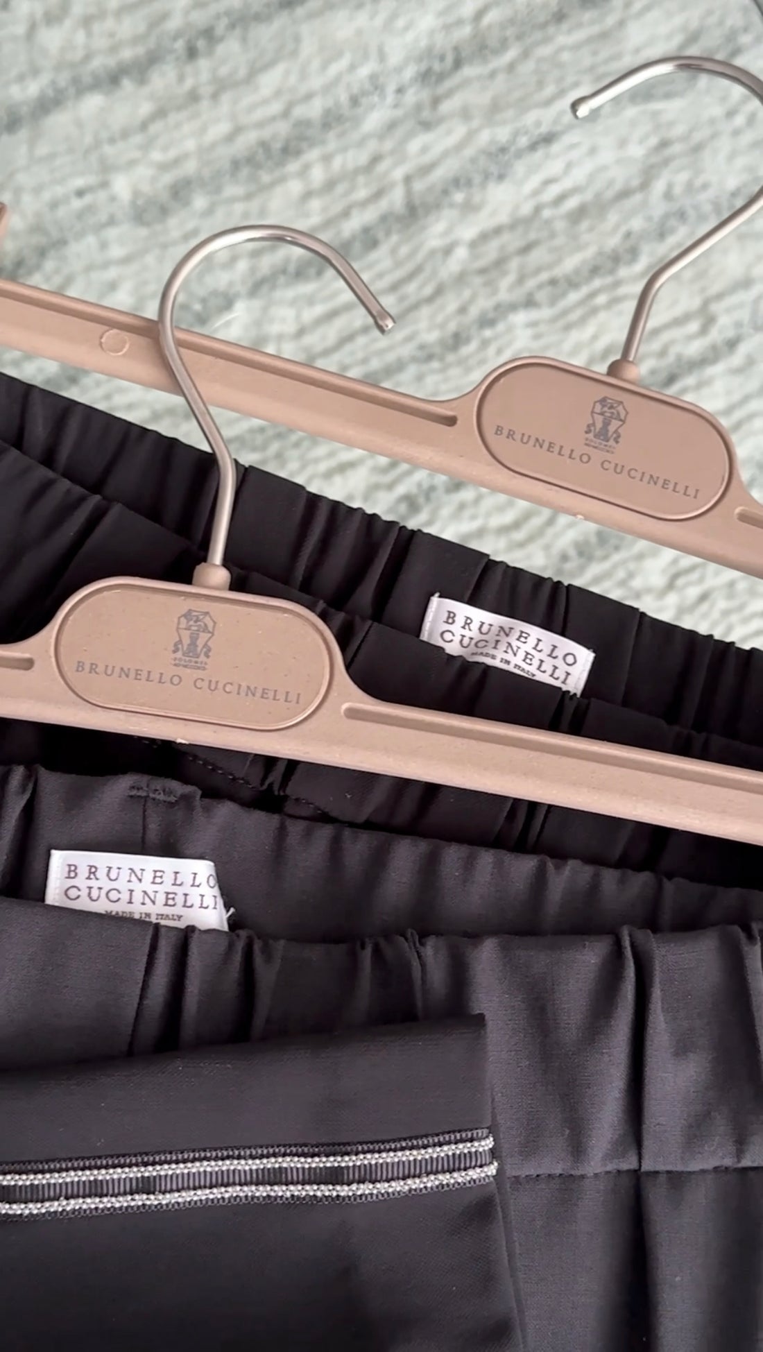 Brunello Cucinelli Black Wool Blend Trouser with Monili Trim - S (4)