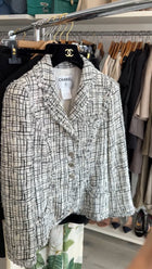 Chanel 06C Black and white Tweed Jacket with Silver Buttons - FR38 / 6