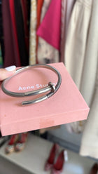 Acne Studios Silvertone Nail Bangle Bracelet