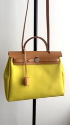 Hermes Herbag Zip 31  Retourne Lime / Naturel Sable