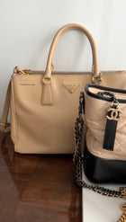 Prada Medium Beige Saffiano Galleria Tote Bag