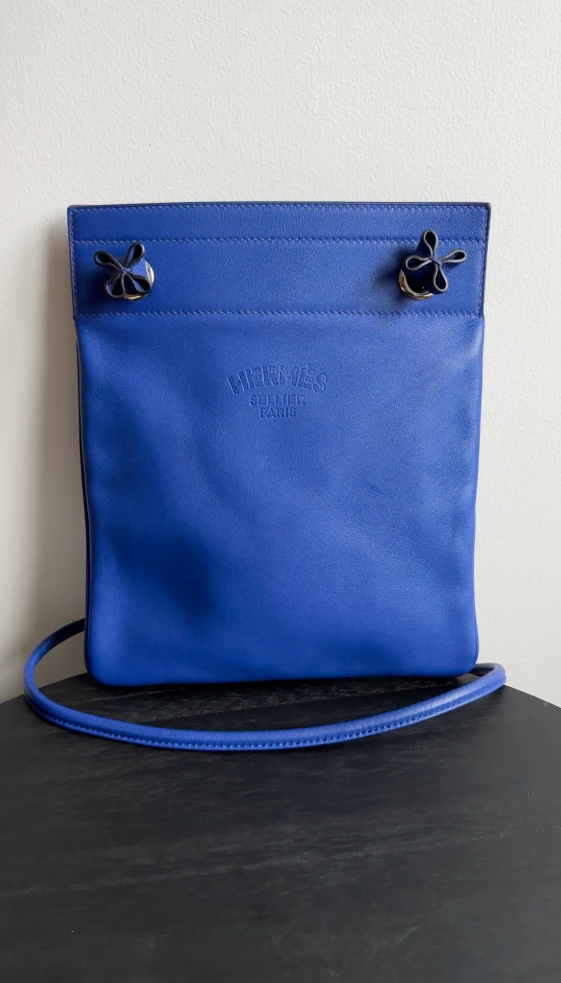 Hermes Blue Swift Leather Aline Mini Shoulder Bag