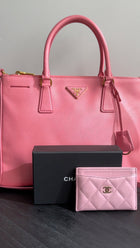 Prada Pink Saffiano Leather Double Zip Galleria Bag