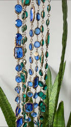 Chanel Vintage 1981 Emerald Green Gripoix Glass Chicklet Sautoir Necklace