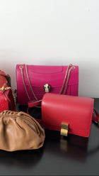 Celine Red Smooth Leather Small Box Bag