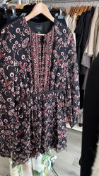 Giambattista Valli Black and Red Paisley Chiffon Print Dress - IT44 / M