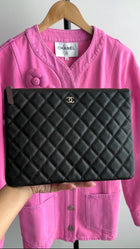 Chanel Black Caviar Leather Medium O Case