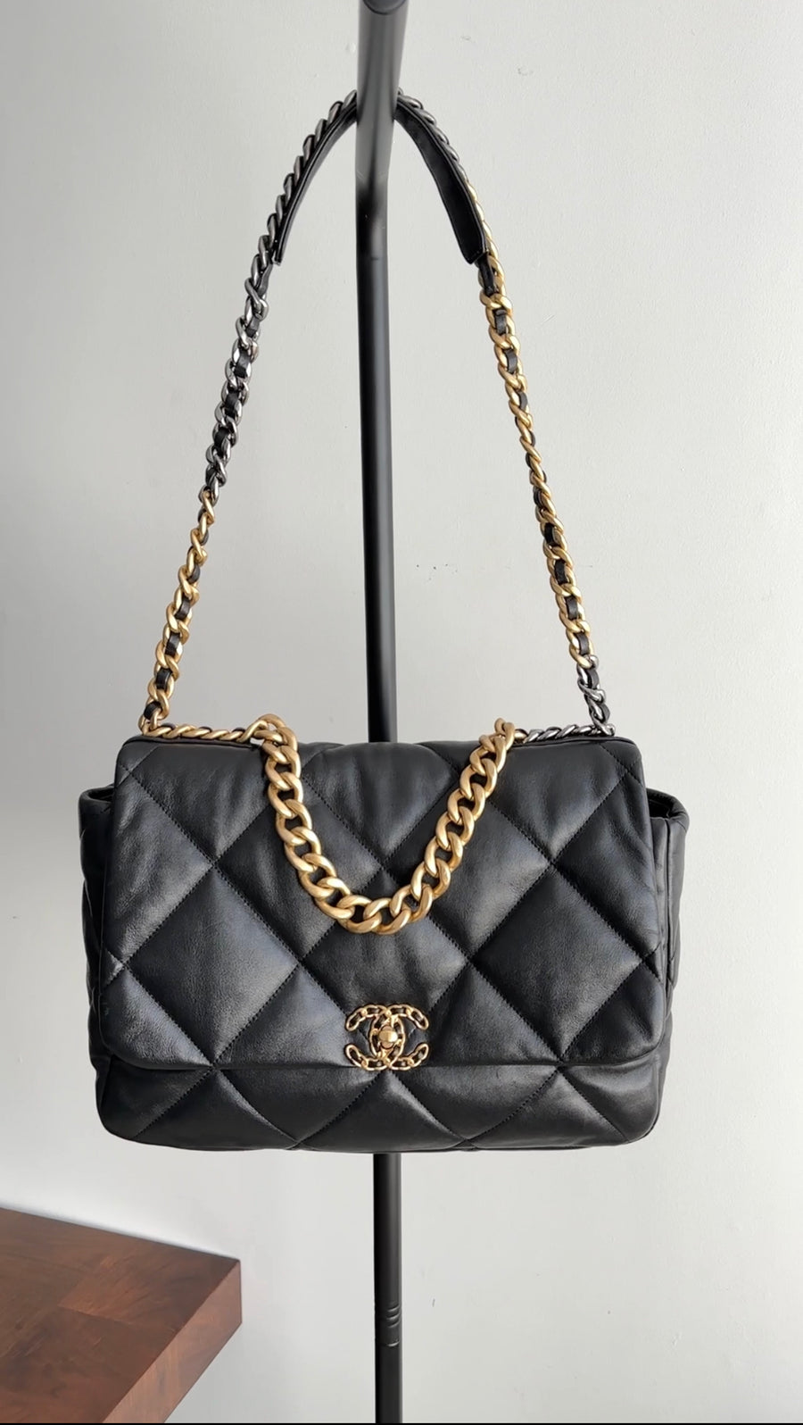 Maxi Chanel 19 Medium Size Handbag Chanel Goatskin Quilted Maxi 19