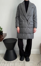 Brunello Cucinelli Grey Quilted Puffer Down Monili Long Coat - IT40 / S (6)