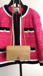 Chanel Vintage 1989-91 Beige Mini Quilted Classic Full Flap GHW