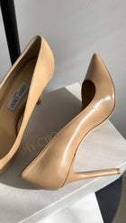 Jimmy Choo Beige Leather Romy 100 Pumps - 41