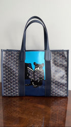 Goyard Navy Blue Vilette Tote Bag MM French Bulldog