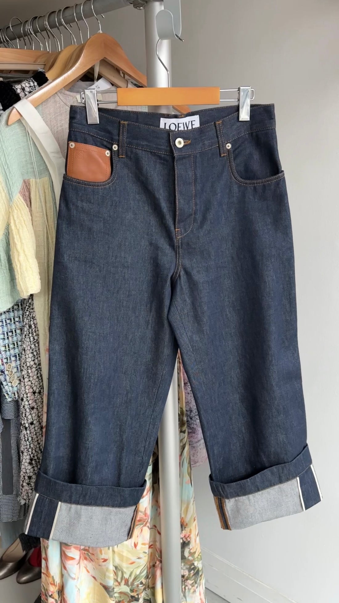 Loewe High Rise Cropped Dark Blue Jeans - 36 / 4