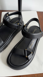 Christian Dior Black Leather D Wave Sandal - 37