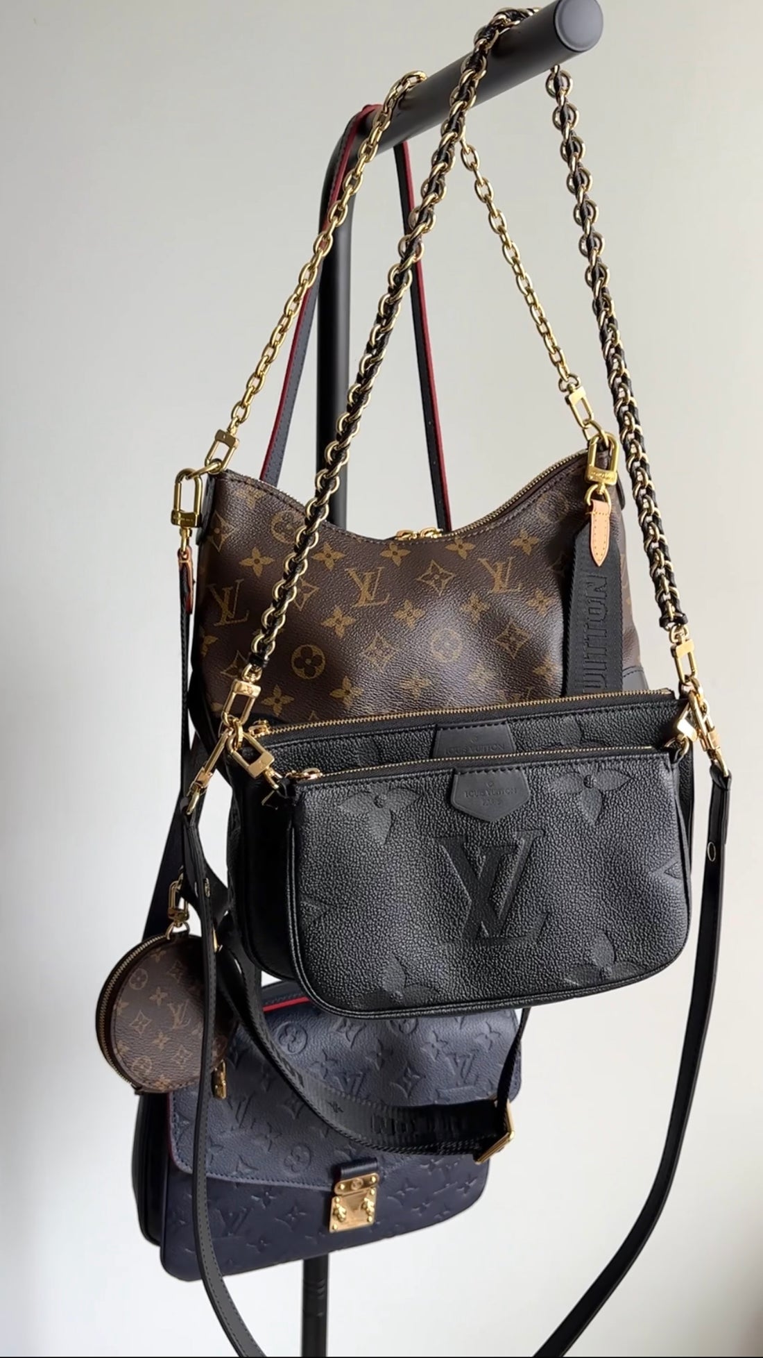 LV Multi Pochette Accessoires Empreinte Black Leather Bag