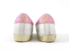 Golden Goose Superstar White Distressed Low Top Pink Glitter Sneakers - 36