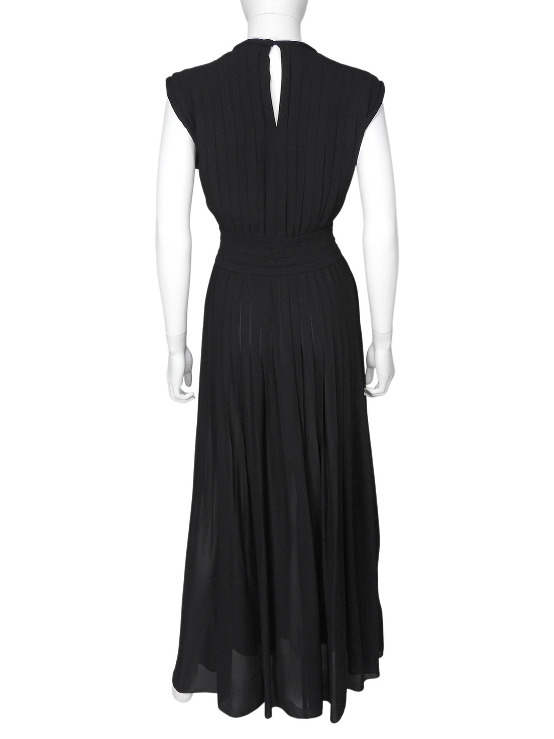 Giambattista Valli Black Flat Pleat Sleeveless Gown Semi Sheer Skirt - IT 44 / US 8 / M
