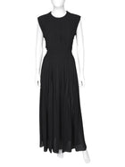 Giambattista Valli Black Flat Pleat Sleeveless Gown Semi Sheer Skirt - IT 44 / US 8 / M