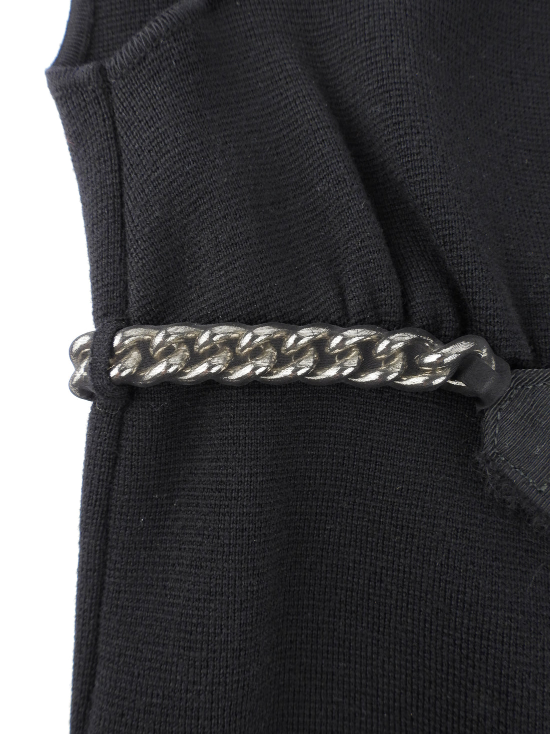 Giambattista Valli Black Knit Wool Chain Belt Peplum Tank Top - 44 / M
