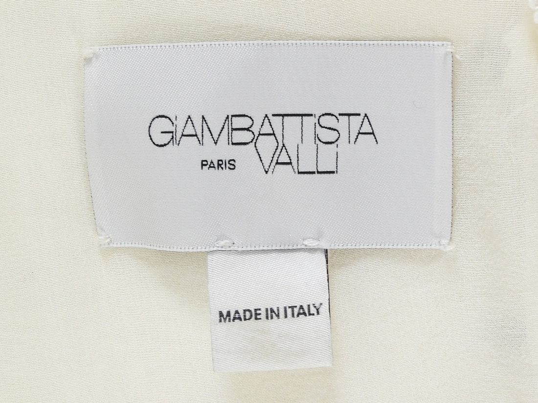 Giambattista Valli Ivory Dotted Tweed V Neck Flounce Dress -IT 44 / US 8
