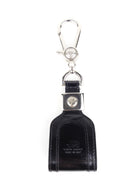 Gianni Versace Vintage Black Leather Medusa Head Keychain