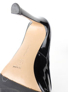 Gianvito Rossi Black Patent Leather and Satin Stiletto Heel Pump - 41