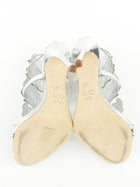 Giuseppe Zanotti SIlver Metallic Winged Coline Stiletto Heel Platform Sandal - 37.5