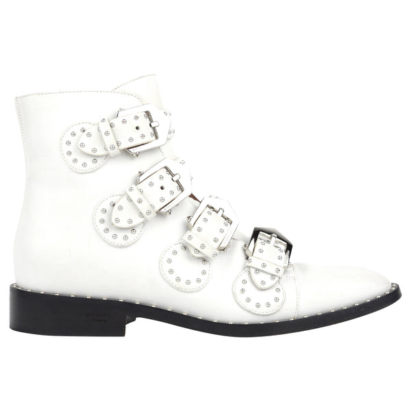 Givenchy White Studded Leather Elegant Ankle Boots 38.5 I MISS YOU VINTAGE