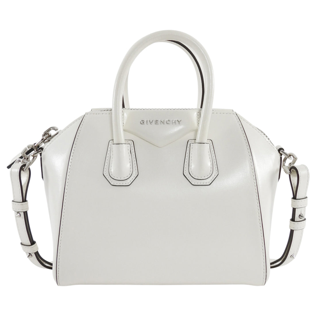 Givenchy Ivory Leather Mini Antigona Two Way Tote Bag