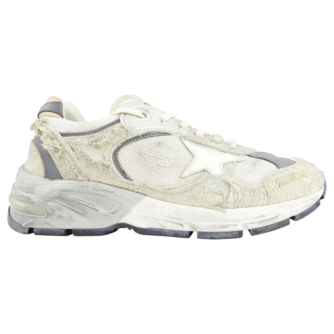 Golden Goose Distressed Off-White Dad Star Sneakers - 36.5