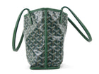 Goyard Green Leather and Goyardine Coated Canvas Reversible Mini Anjou Tote with Pouch
