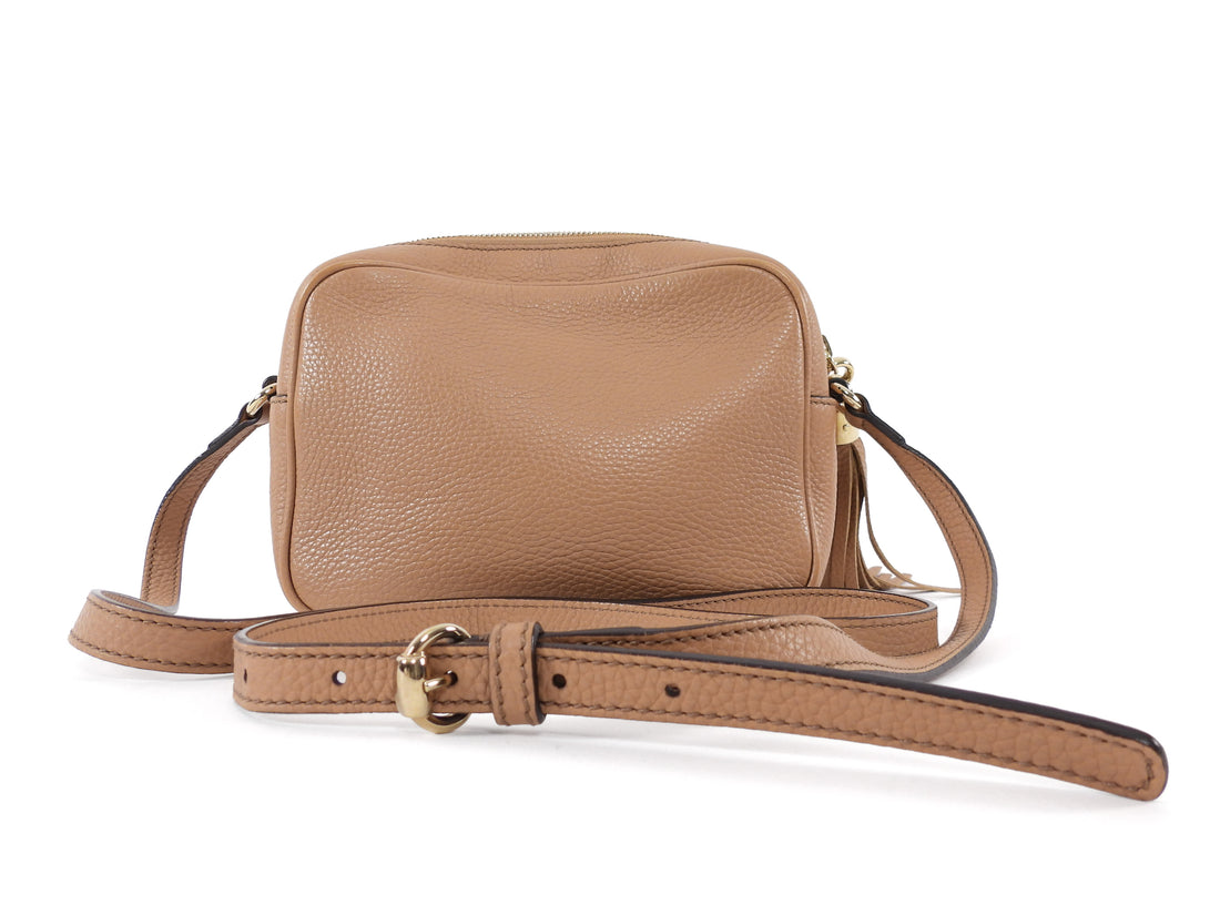 Gucci Beige Leather Interlocking GG Soho Disco Crossbody Bag