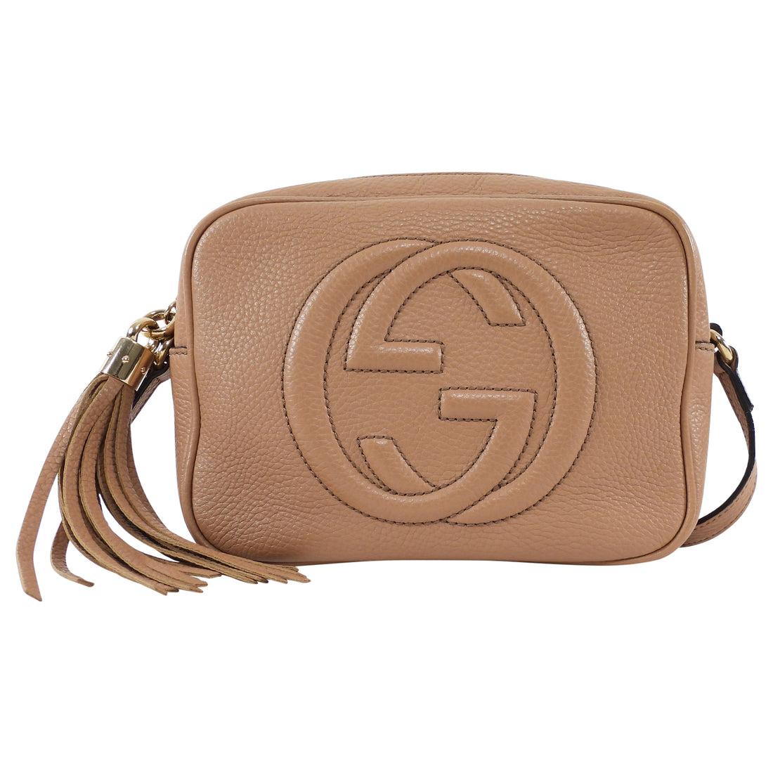 Gucci Beige Leather Interlocking GG Soho Disco Crossbody Bag