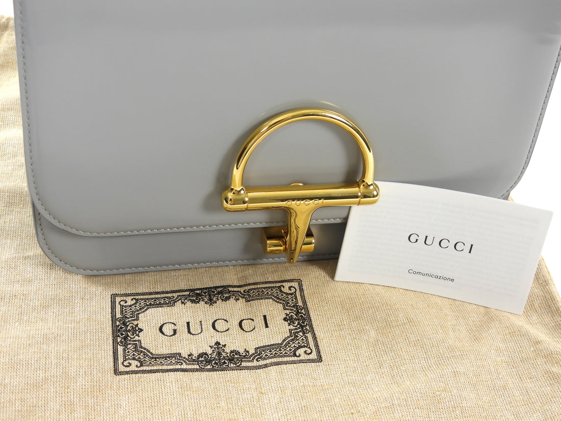 Gucci Grey Siena Small Horsebit Shoulder Bag