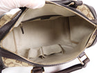Gucci Beige Red Green GG Supreme Monogram Canvas Web Medium Boston Bag