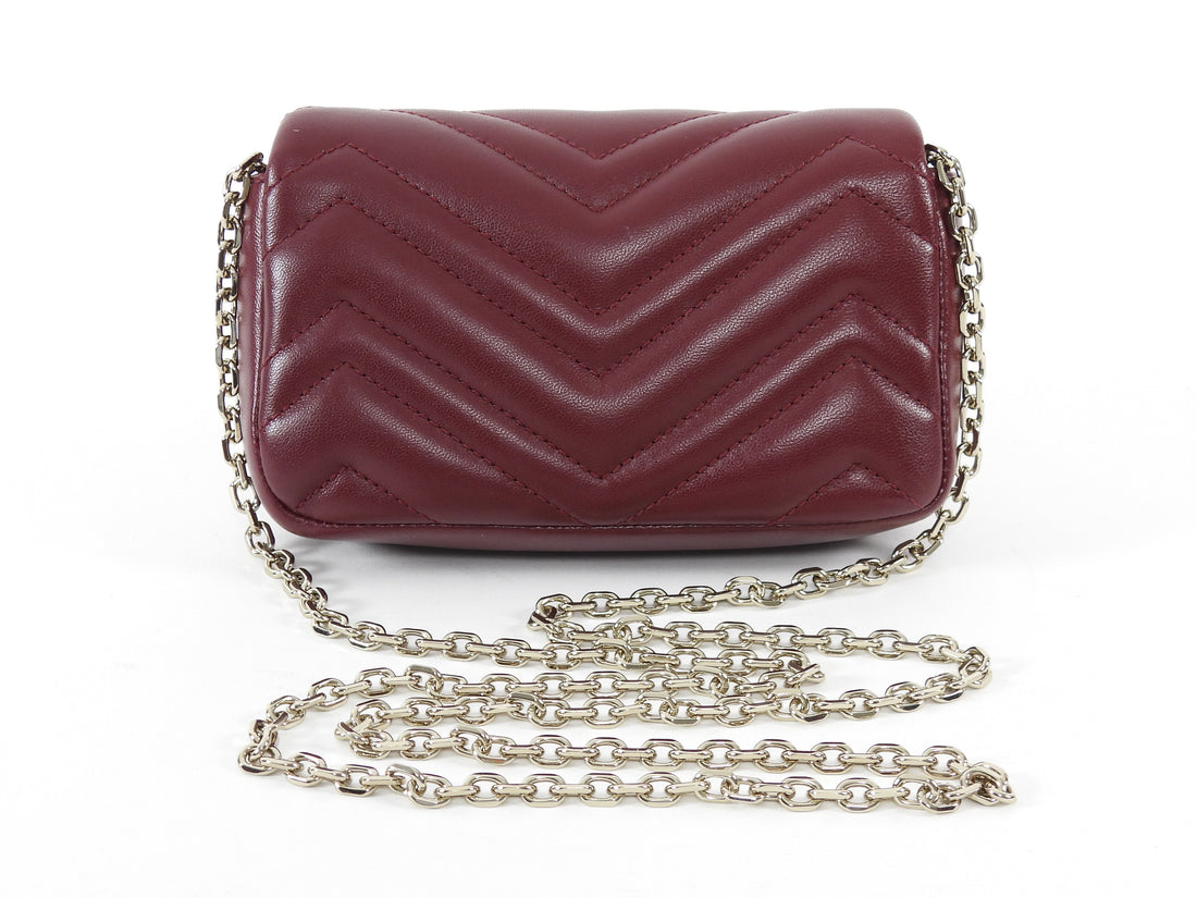 Gucci Red Marmont Mini Rosso Ancora Red Shoulder Chain Bag