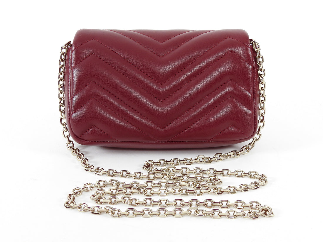 Gucci Red Marmont Mini Rosso Ancora Red Shoulder Chain Bag