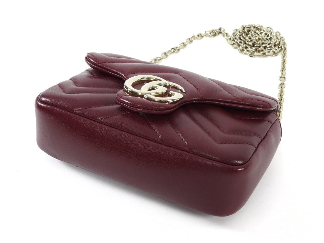 Gucci Red Marmont Mini Rosso Ancora Red Shoulder Chain Bag