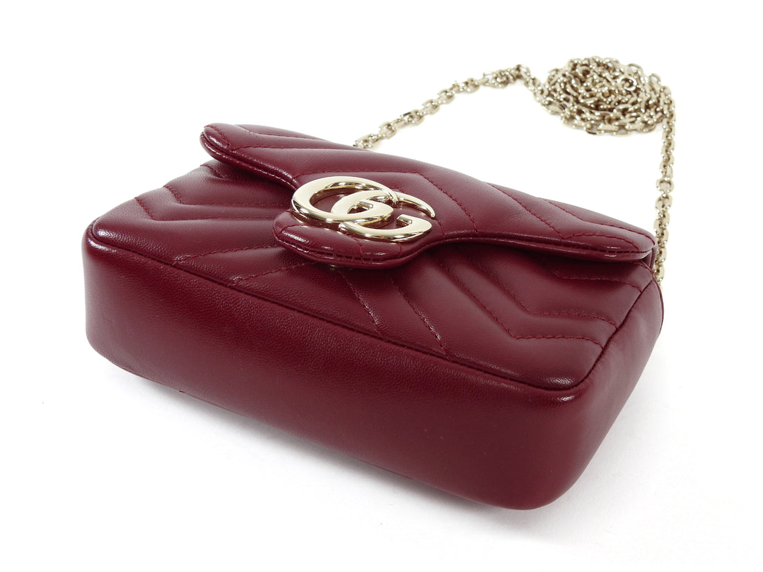 Gucci Red Marmont Mini Rosso Ancora Red Shoulder Chain Bag