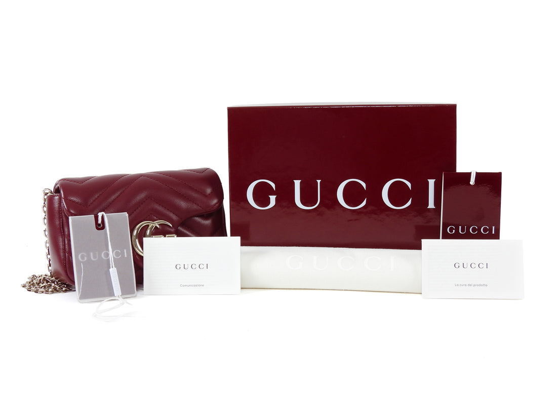 Gucci Red Marmont Mini Rosso Ancora Red Shoulder Chain Bag