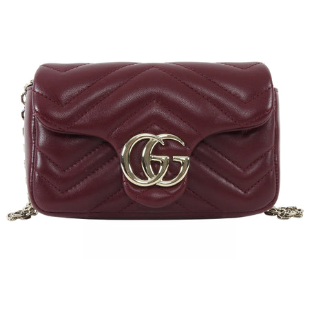 Gucci Red Marmont Mini Rosso Ancora Red Shoulder Chain Bag