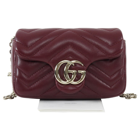 Gucci Red Marmont Mini Rosso Ancora Red Shoulder Chain Bag