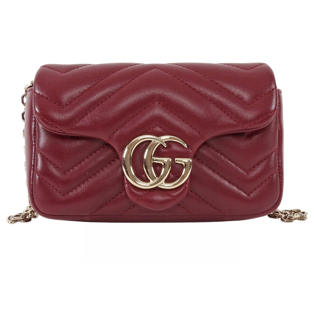 Gucci Red Marmont Mini Rosso Ancora Red Shoulder Chain Bag